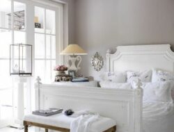 Bedroom With Grey Walls And White Furniture